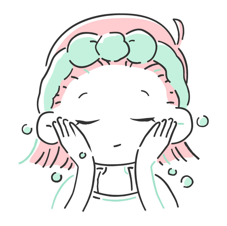 水かぬるま湯でしっかりすすぐ。生え際やおでこのすすぎ残しに気を付けて！