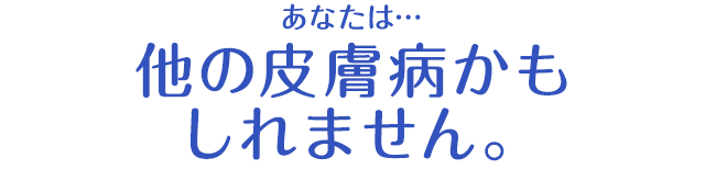 あなたは…他の皮膚病かもしれません。