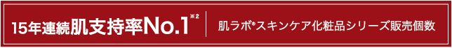 15年連続 肌支持率No.1※２  肌ラボ&reg;スキンケア化粧品シリーズ販売個数