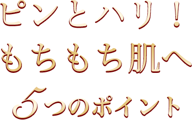 「ピンとハリ！もちもち肌へ」５つのポイント