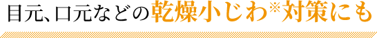 目元、口元などの乾燥小じわ※対策にも！