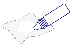 ティッシュにつけてる