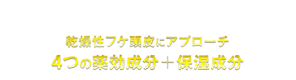 乾燥性フケ頭皮にアプローチ 4つの薬効成分＋保湿成分