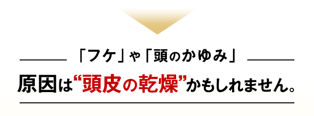「フケ」や「頭のかゆみ」 原因は“頭皮の乾燥”かもしれません。