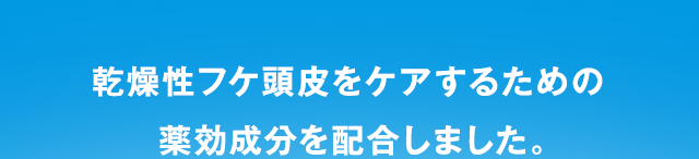 乾燥性フケ頭皮をケアするための薬効成分を配合しました。