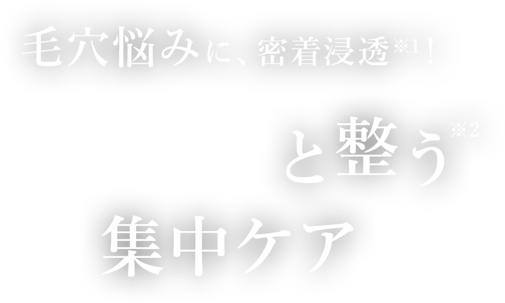 毛穴悩みに、密着浸透※1！つるんっと整う※2集中ケア