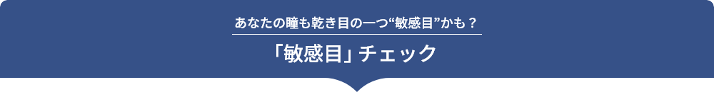 あなたの瞳も乾き目の一つ“敏感目”かも？ 「敏感目」チェック