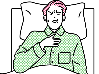 酸っぱいものが上がってきて胸やけ。