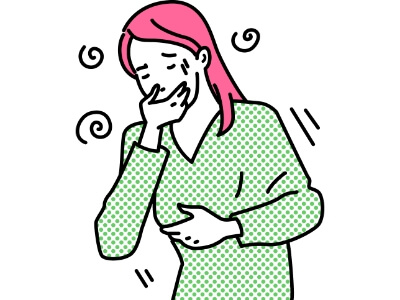 気持ち悪さが続いて吐き気がする。
