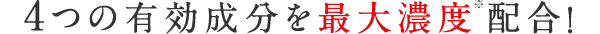 4つの有効成分を最大濃度※配合！
