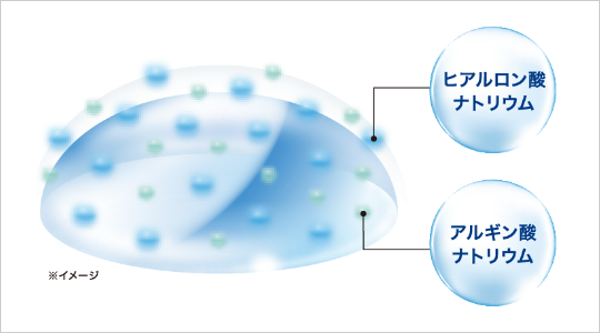 「ヒアルロン酸」と「アルギン酸」2つのうるおい成分を保存液に配合