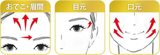 おでこ・眉間・目元・口元のぬり方