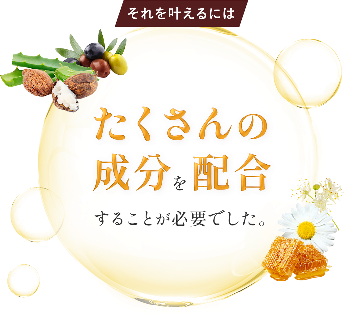 それを叶えるにはたくさんの成分を配合することが必要でした。